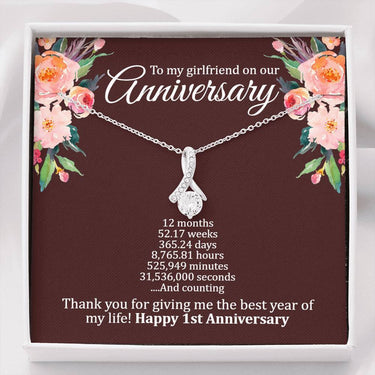 Girlfriend 1st Anniversary Alluring Beauty Necklace - Love You This Much